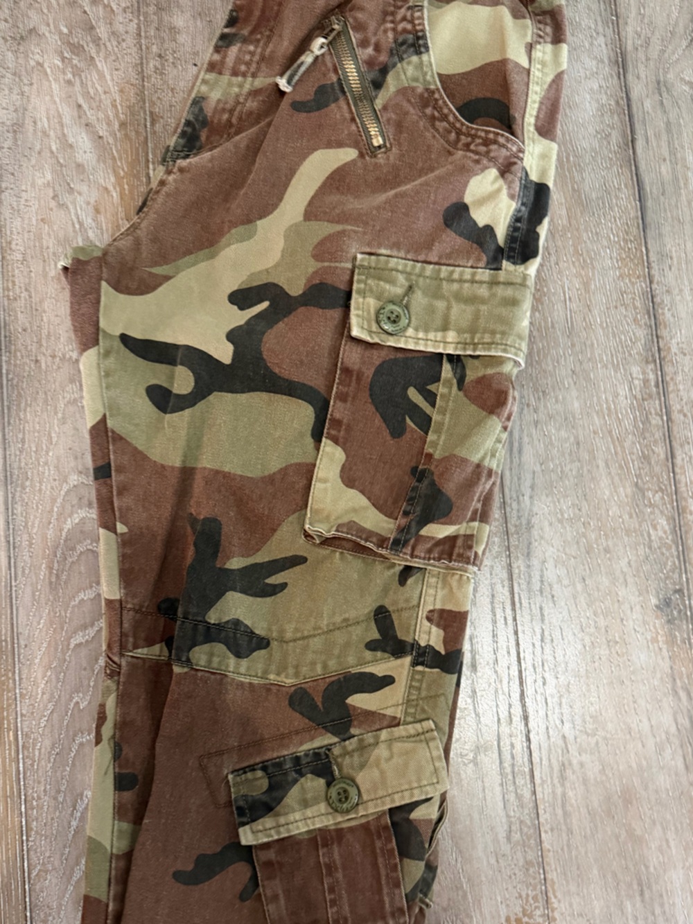 Camo Cargo Pants - Green Brown Black - Picture 6 of 15